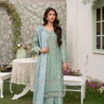 Soraya Mint Blossom Lawn Suit