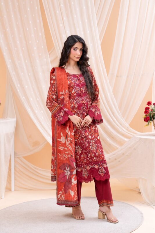Mehru Rose Elegance Lawn Suit