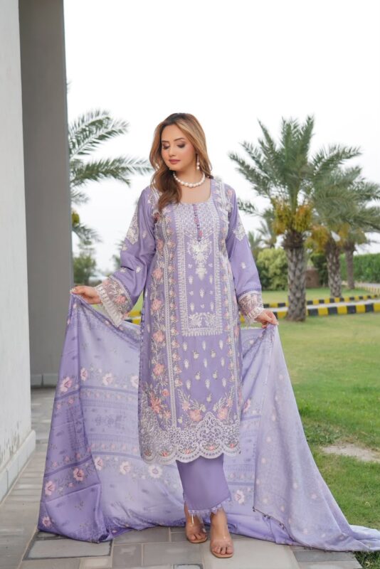 Rabica Royal Plum Embroidered Suit