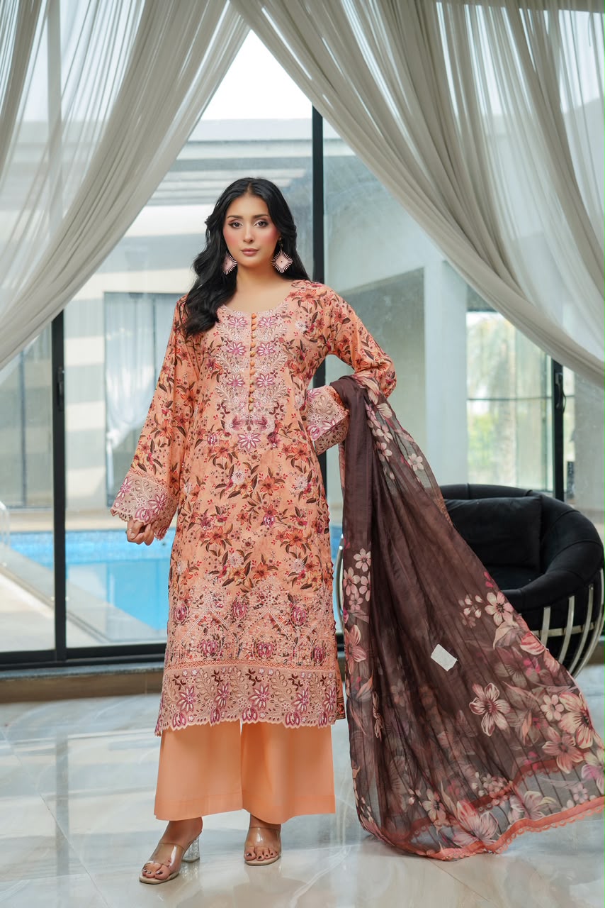 Wani Collection Long Shirt by Munira Designer 7 Wani Blossom Charm Lawn Set