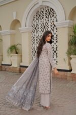 Zaveya Mist Grey Elegance Lawn Suit - Image 2