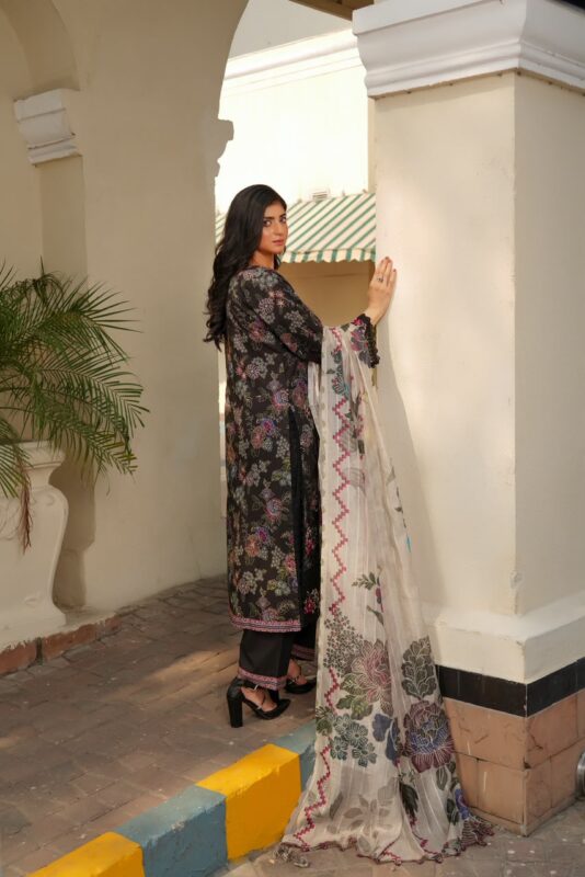 Zaveya Midnight Charm Lawn Suit