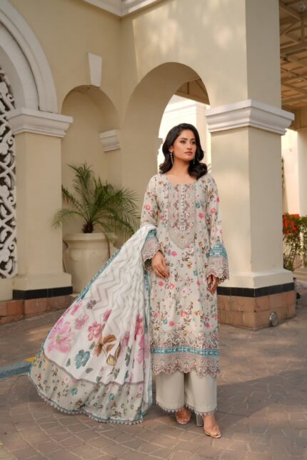 Zaveya Pearl Blossom Lawn Suit