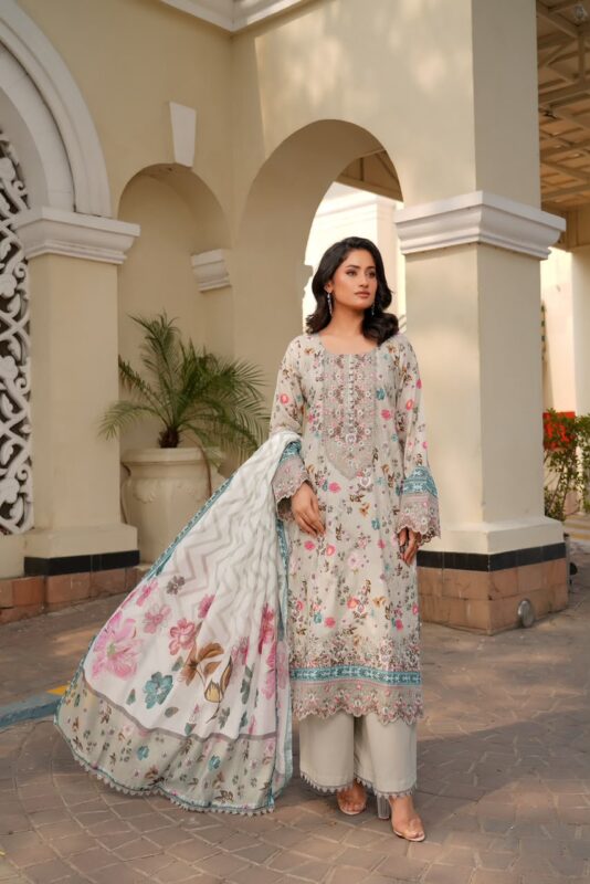 Zaveya Pearl Blossom Lawn Suit